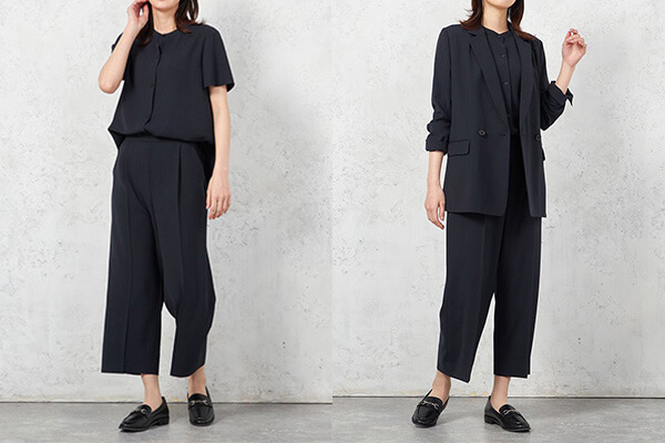 シャツジャケットとワイドパンツのセットアップを使った七五三コーデ