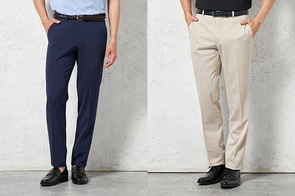 【ボトムス】きれいめのスラックスやチノパンが定番