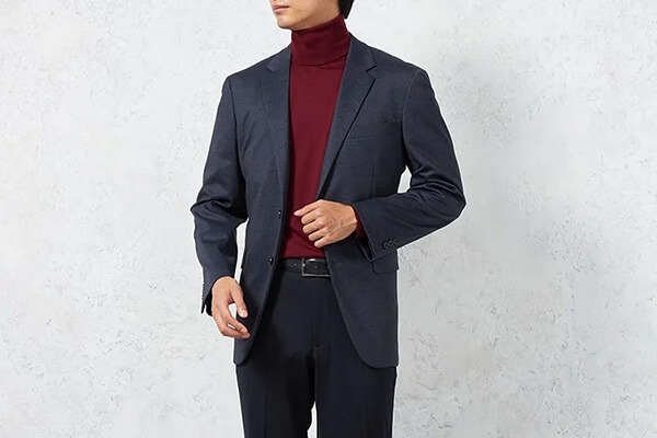 ワインレッドのニットを使ったメンズコーデ