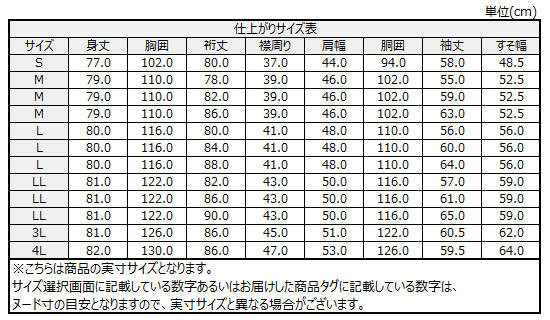 サイズチャート