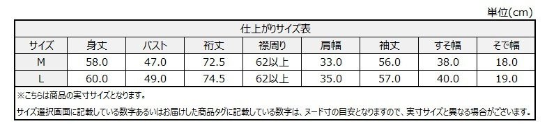 サイズチャート