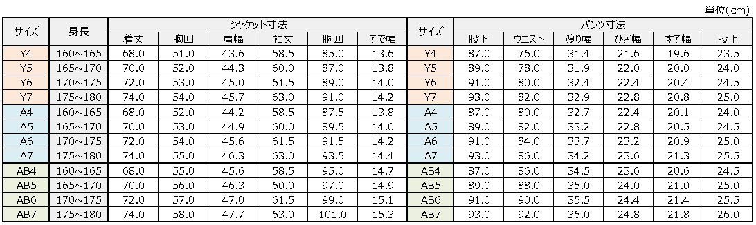 サイズチャート