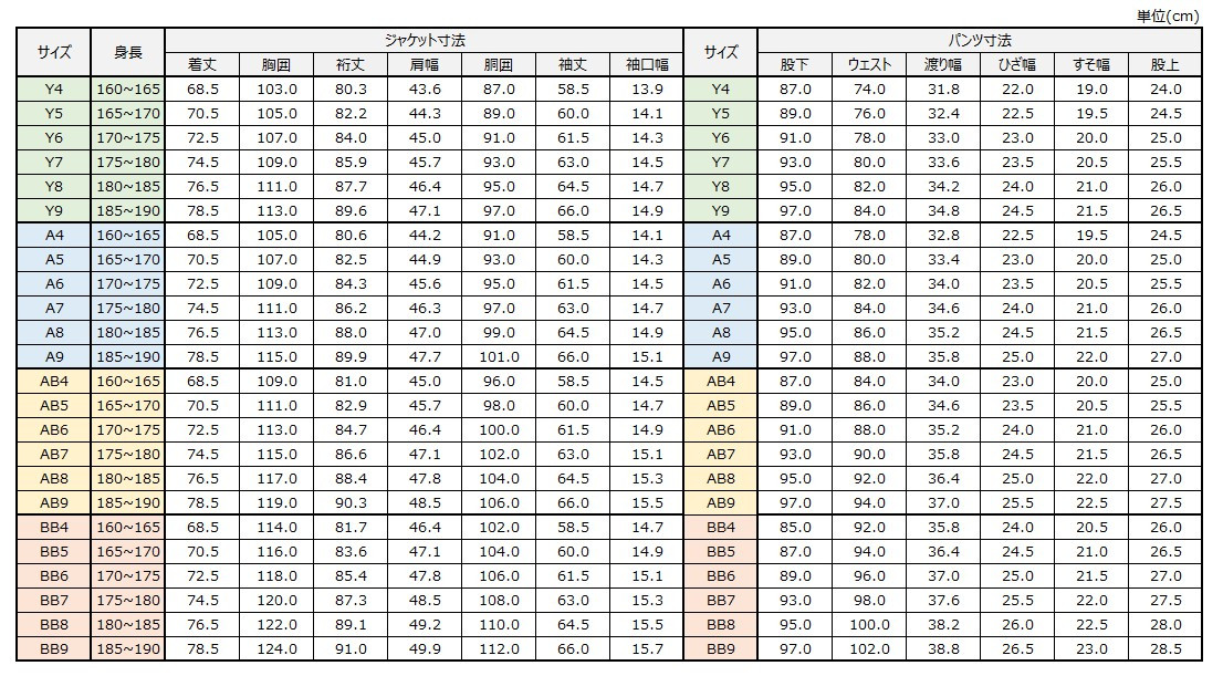 サイズチャート