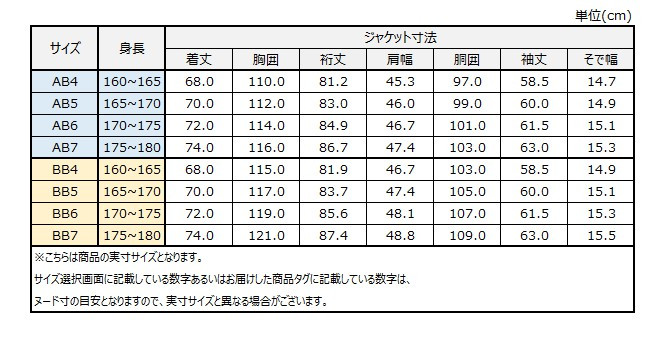 サイズチャート