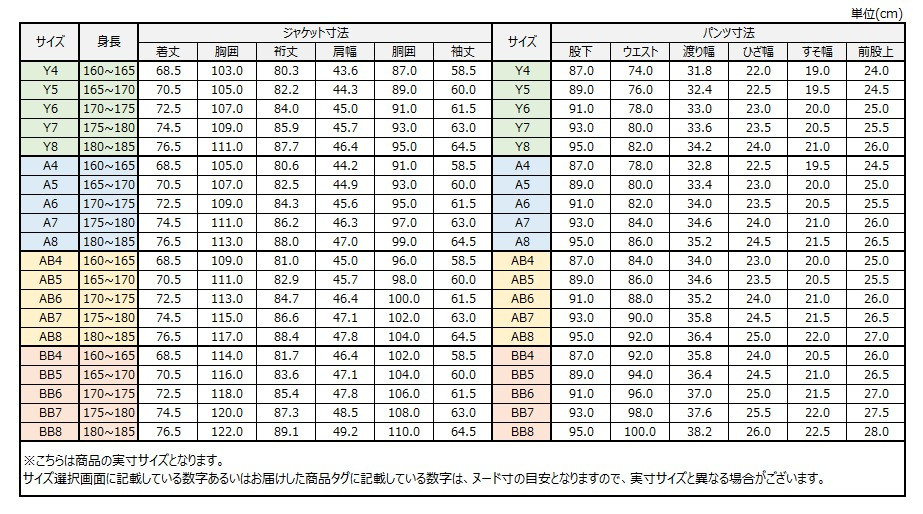 サイズチャート