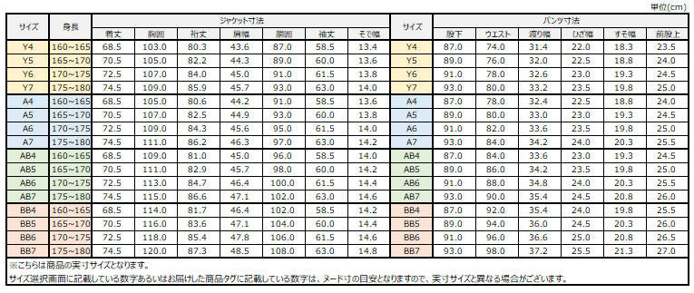 サイズチャート