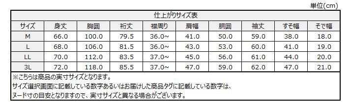 サイズチャート