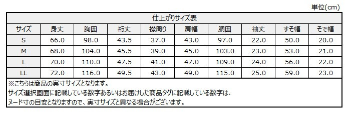 サイズチャート