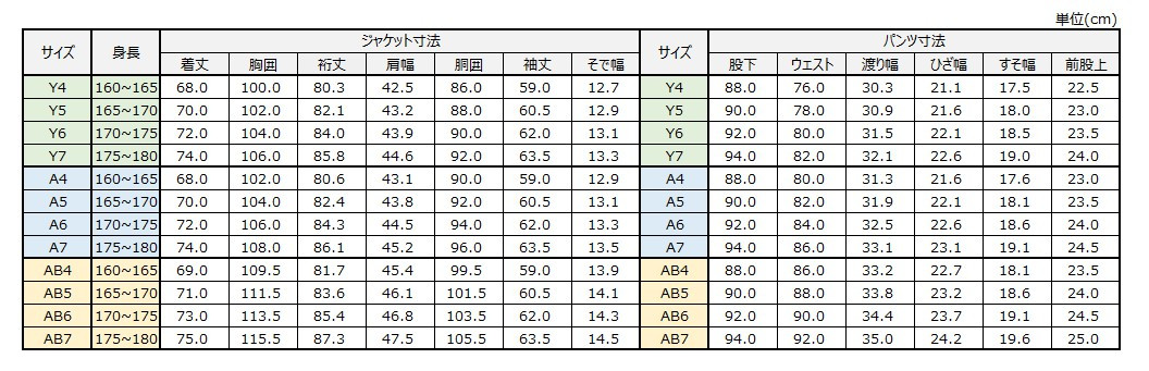 サイズチャート