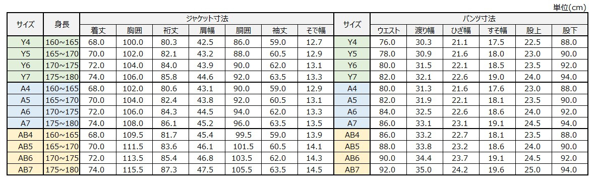 サイズチャート