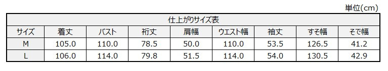 サイズチャート