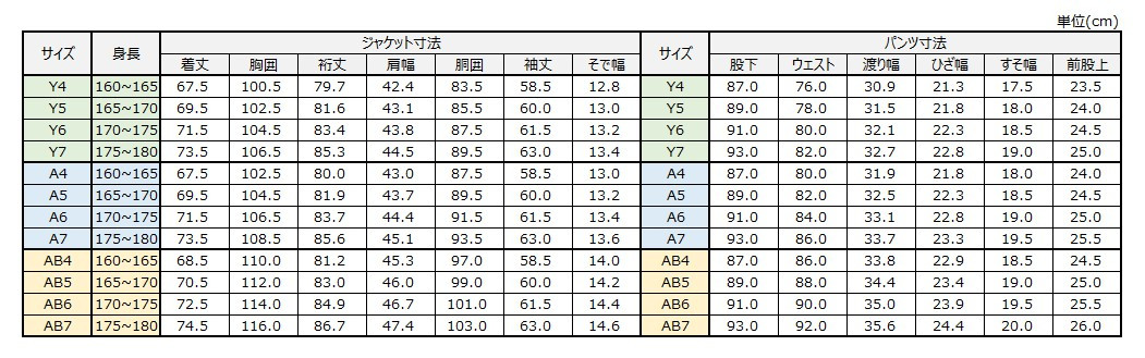 サイズチャート