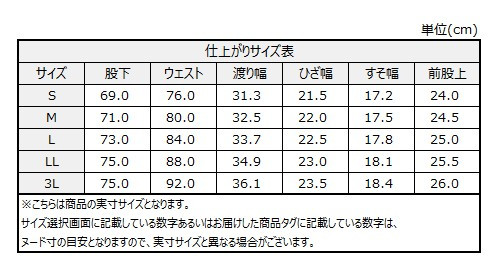 サイズチャート