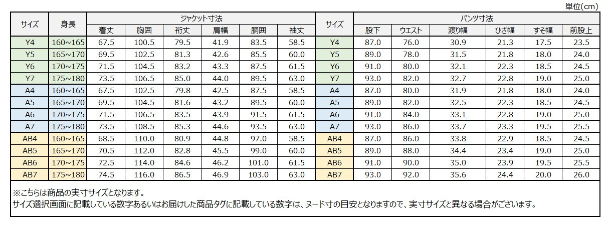 サイズチャート