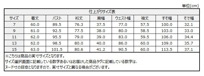 サイズチャート
