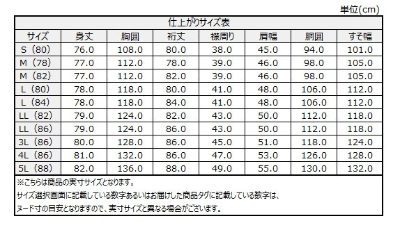 サイズチャート