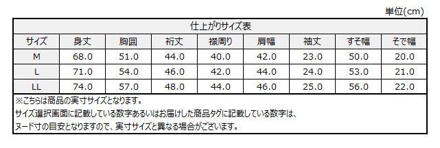 サイズチャート