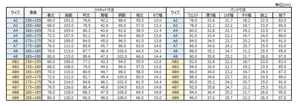 サイズチャート