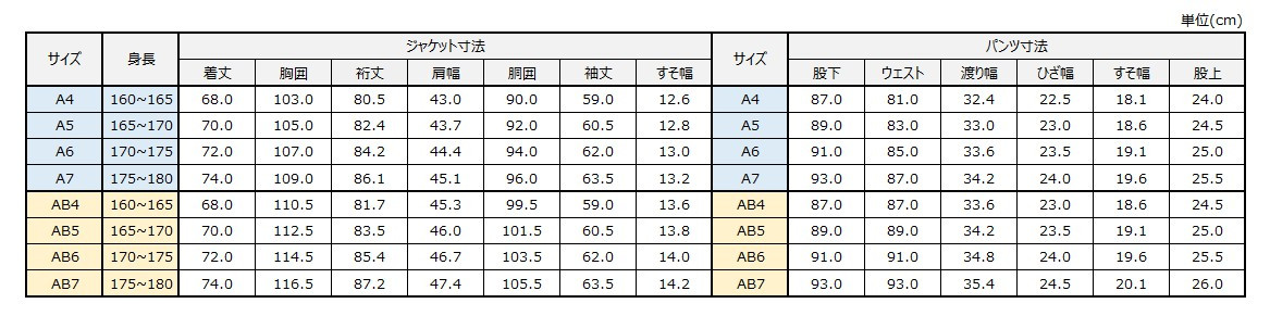 サイズチャート