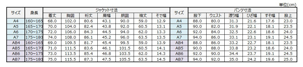 サイズチャート