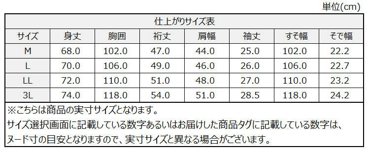サイズチャート