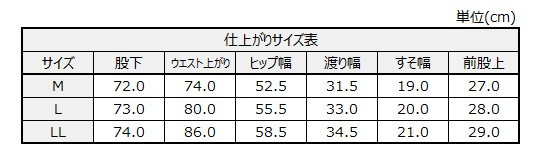 サイズチャート