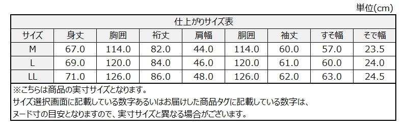 サイズチャート
