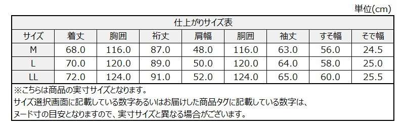 サイズチャート