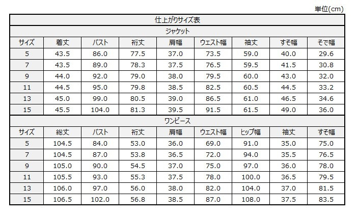 サイズチャート