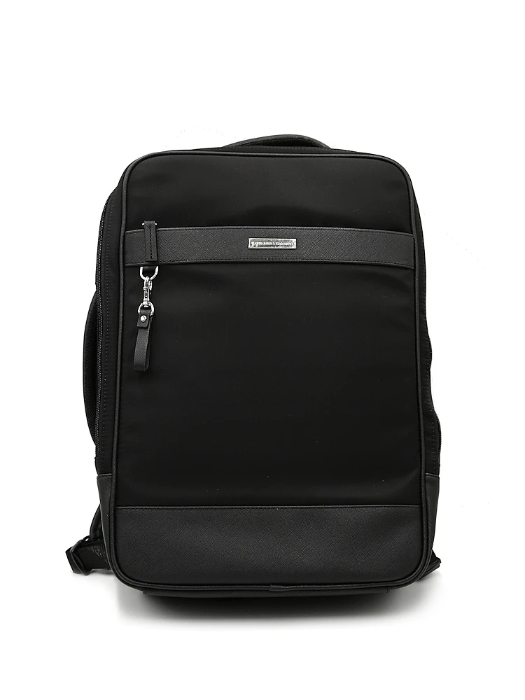 【KATHARINEEHAMNETT-キャサリン・イー・ハムネット-】3WAYバックナイロン×サフィアーノリュック/ブリーフ（タテ・ヨコ）無地通年