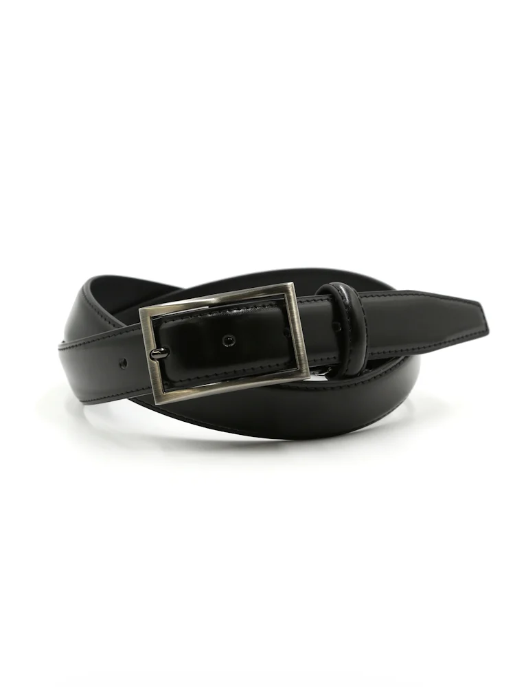 【牛革】メンズビジネスベルト30mm幅ナカイチnero通年