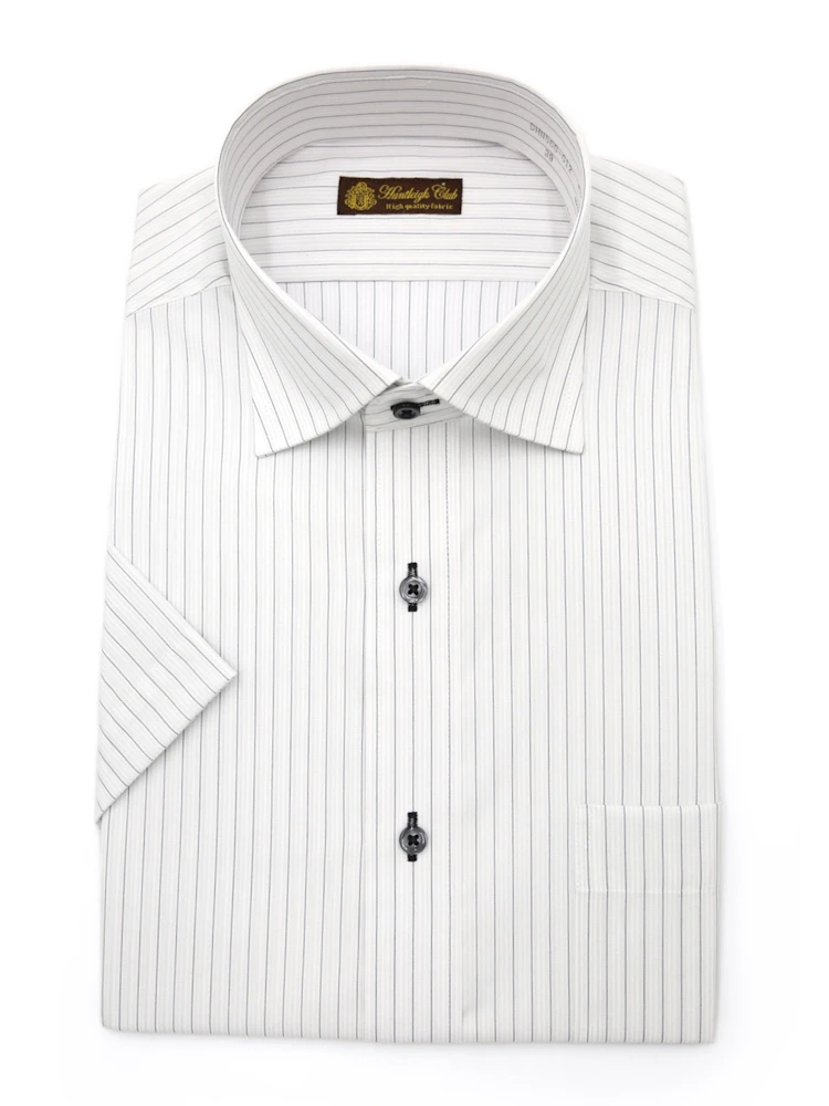 【形態安定】半袖ワイシャツセミワイド柄物ハントレークラブ春夏