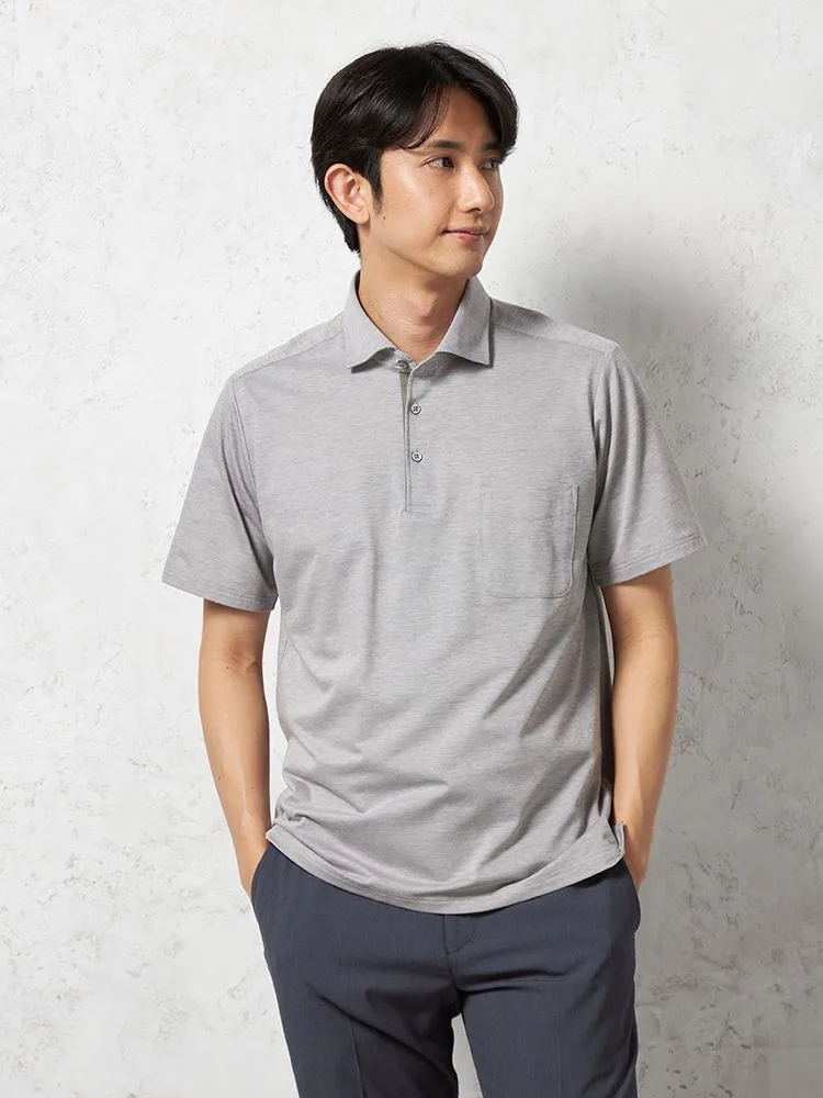 【即納】半袖ポロシャツワイドカラー【WEB限定】吸汗速乾イージーケアビズポロTOKYORUN春夏