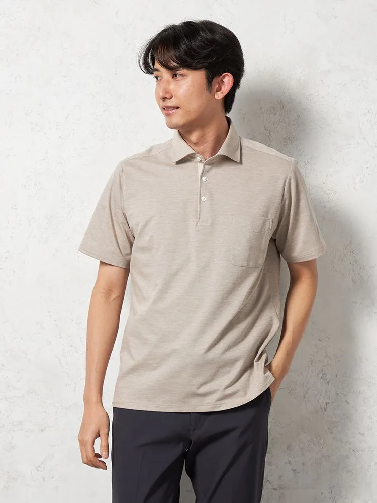 【即納】半袖ポロシャツワイドカラー【WEB限定】吸汗速乾イージーケアビズポロTOKYORUN春夏