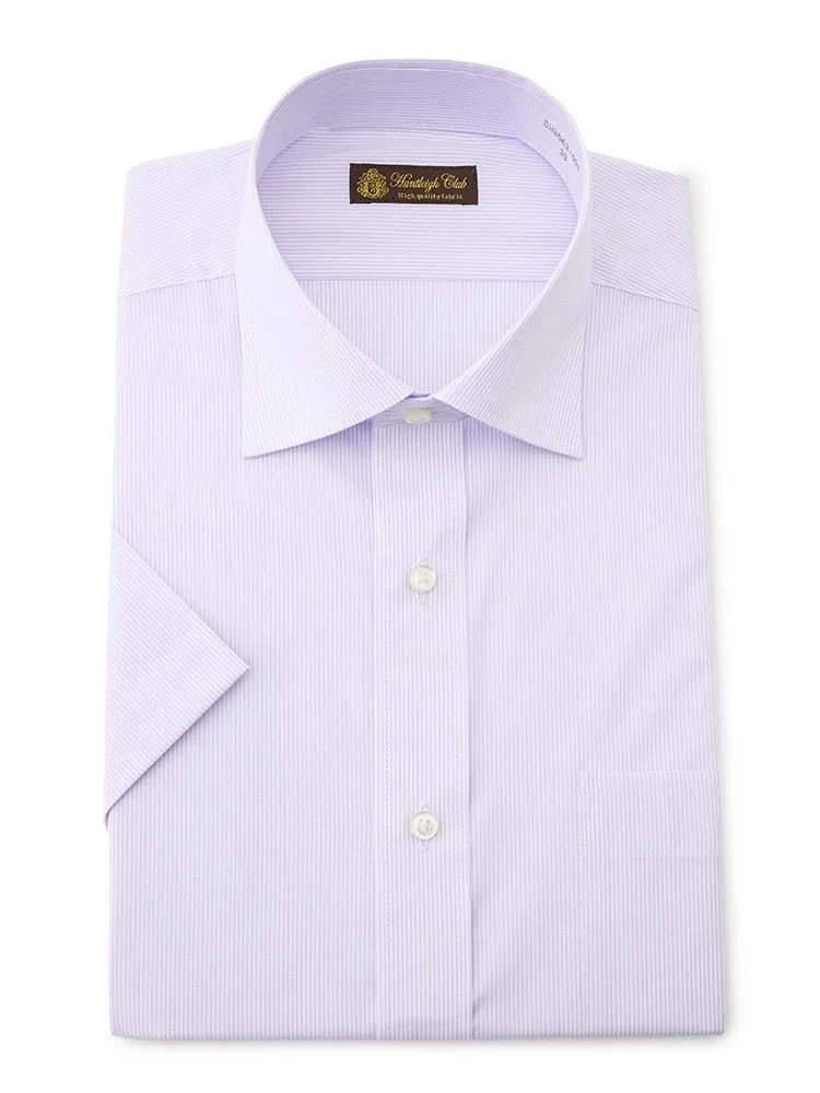 【形態安定】半袖ワイシャツセミワイドストライプハントレークラブ春夏