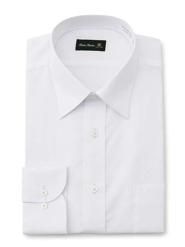 【形態安定】夏長袖ティアドライ長袖ワイシャツレギュラー織柄無地リッケンバッカー春夏