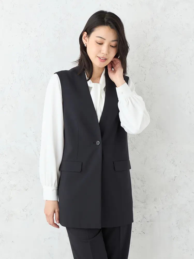 【SOFFICE】ジレ+パンツ+ブラウス3点セットフォーマルソフィーチェストレッチ上下ウォッシャブル通年礼服【レディース】