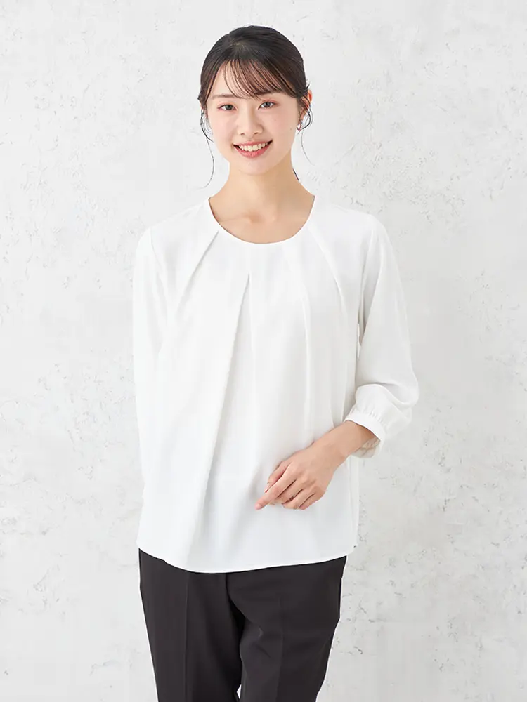 【SOFFICE】ランダムタックブラウスニットカットソー通年【レディース】