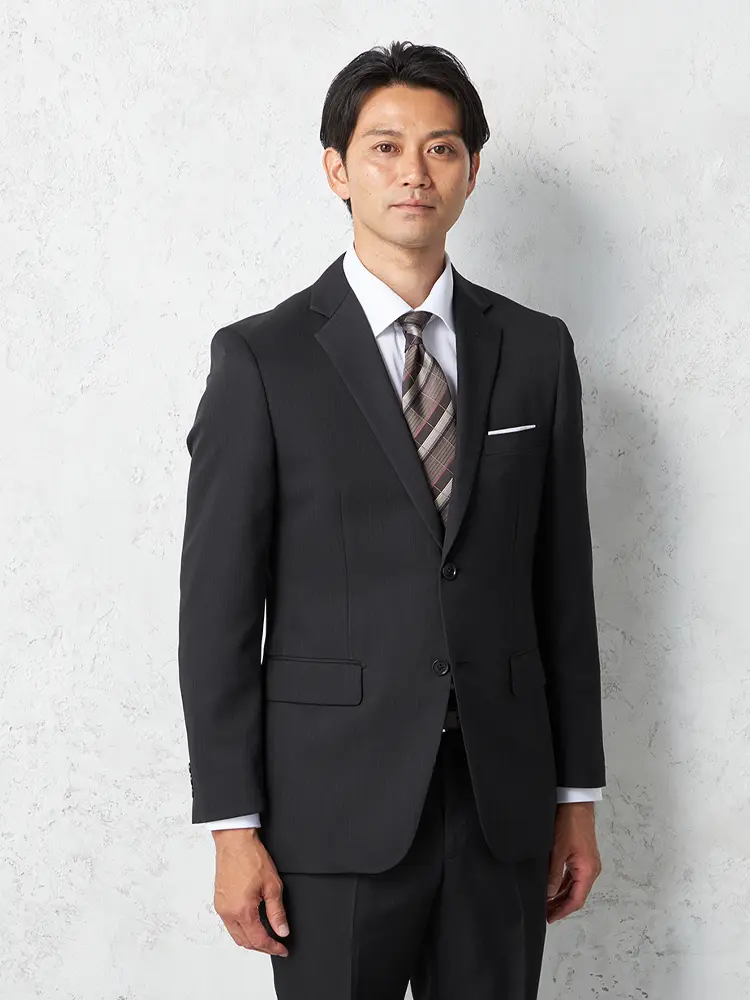 【上下ウォッシャブル】スーツ2つボタンストライプノータック通年【フュージョンクラブ】