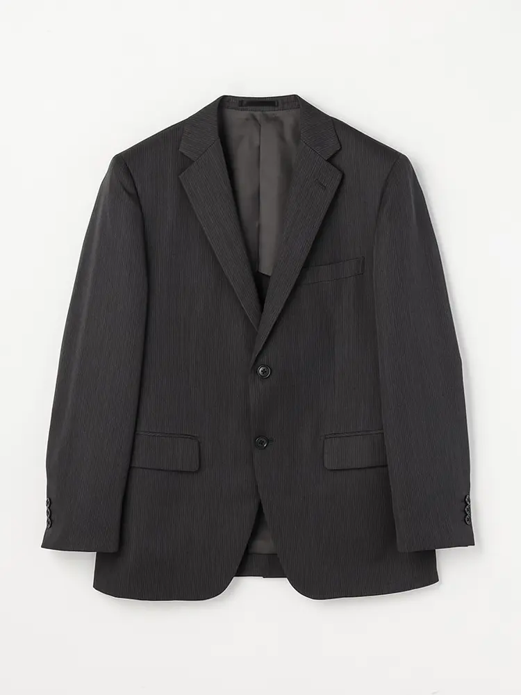 【上下ウォッシャブル】スーツ2つボタンストライプノータック通年【フュージョンクラブ】
