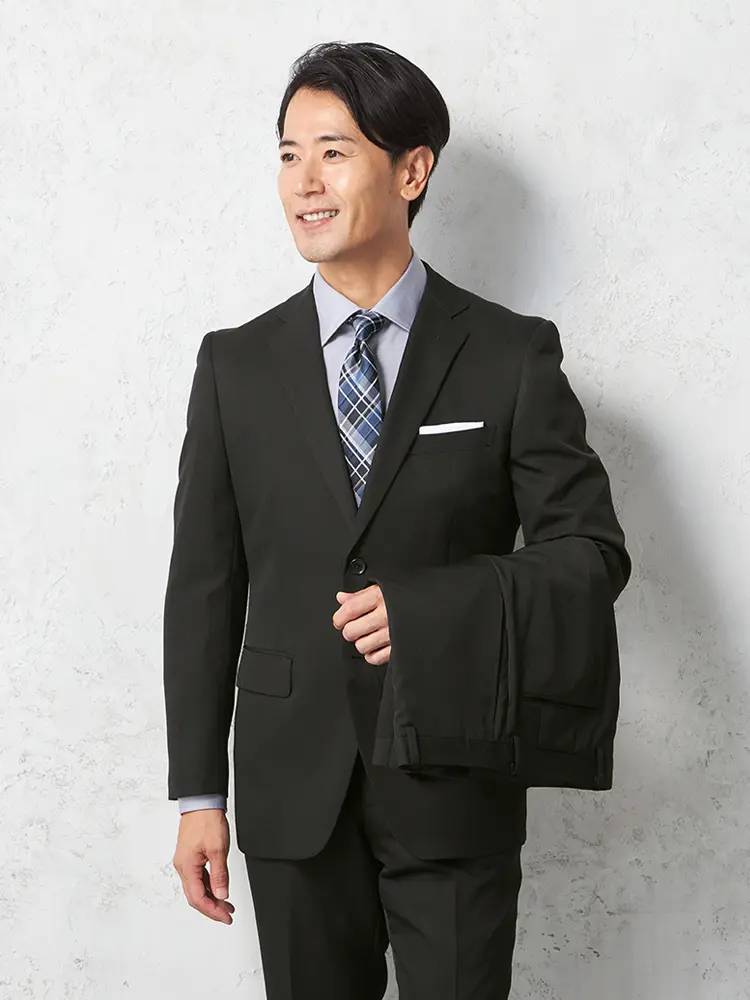 【上下ウォッシャブル】スーツ2つボタンツーパンツストライプノータック通年【ピンキー】