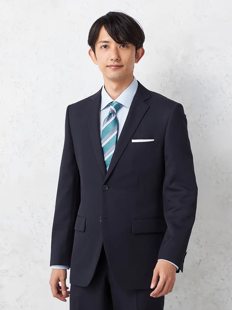 【上下ウォッシャブル】スーツ2つボタンストライプノータック通年【フュージョンクラブ】