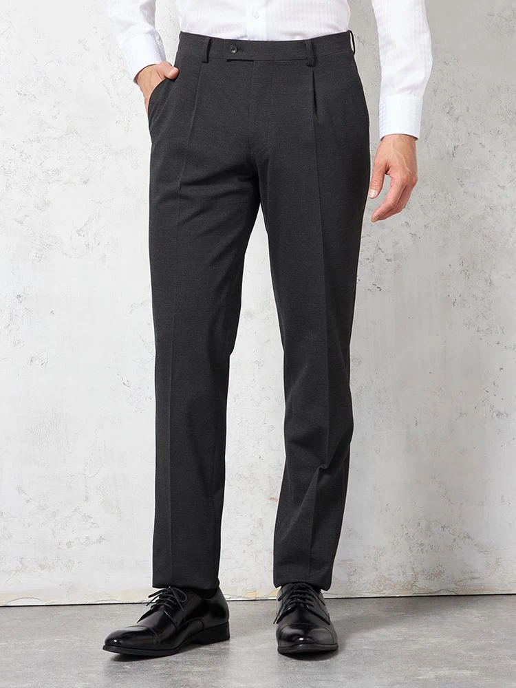 【ウォッシャブル】パンツスラックスワンタック【i-Pants-アイパンツ-】尾州麻混ニット素材ストレッチ春夏