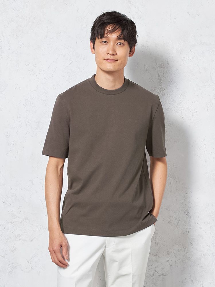 【KATHARINEEHAMNETT-キャサリン・イー・ハムネット-】半袖クルーネックTシャツ汗じみ防止無地春夏