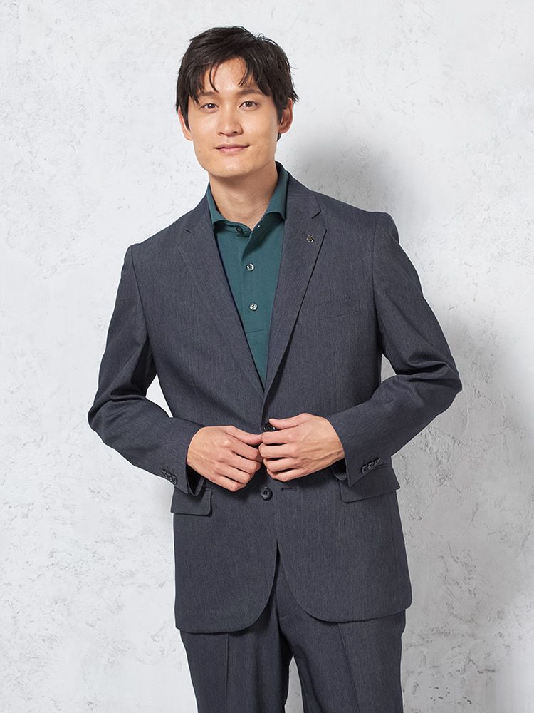 【KATHARINEEHAMNETT-キャサリン・イー・ハムネット-】ジャケットデニムライクウォッシャブル【セットアップ商品有】ネイビー無地