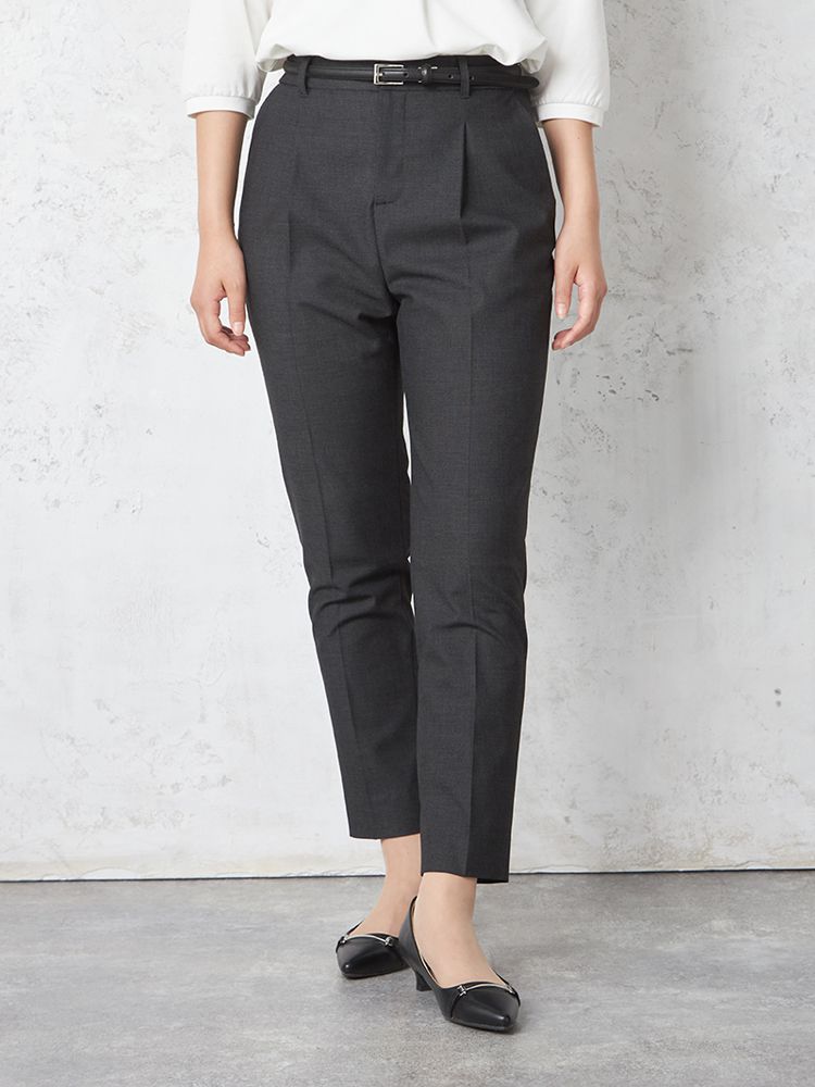 【INDIVI】キャリーマンチェックテーパードパンツウォッシャブル通年【レディース】