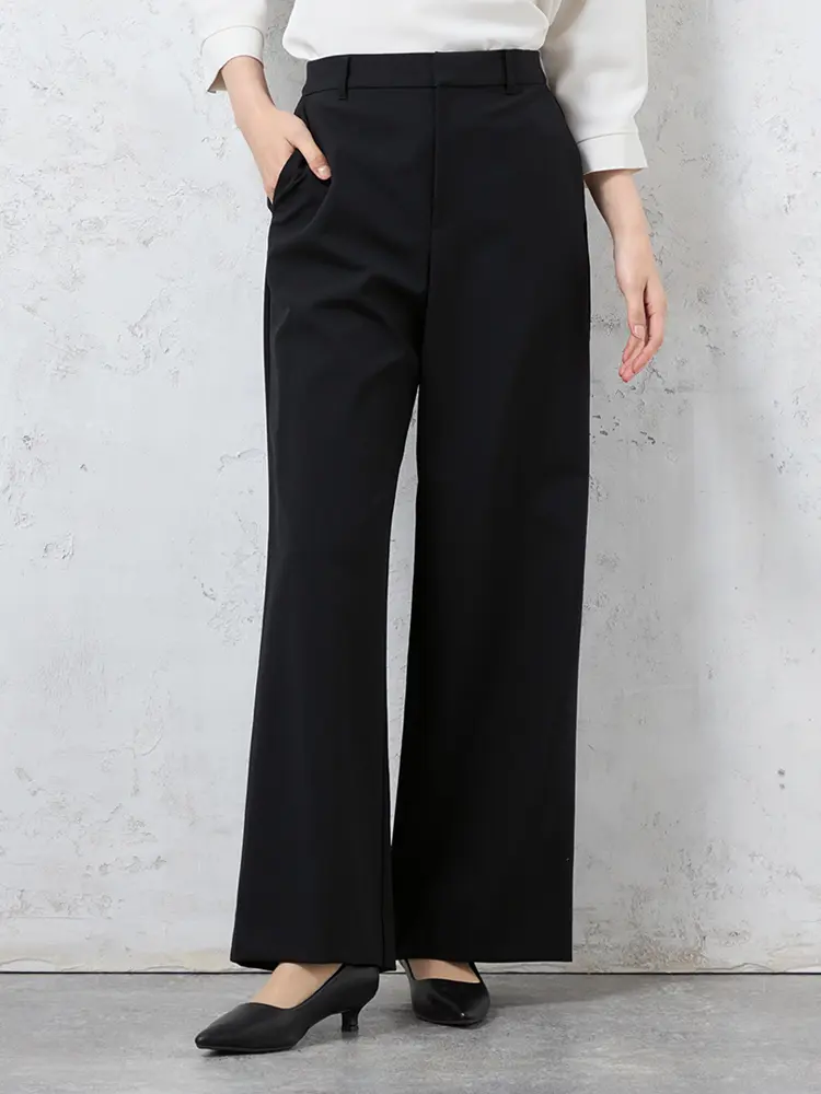 【INDIVI】キャリーマンツイル2WAYストレッチワイドパンツ通年【レディース】