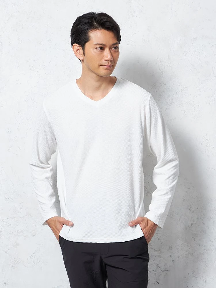 【RUCKENBACCHAR】VネックTシャツ無地カジュアルインナー