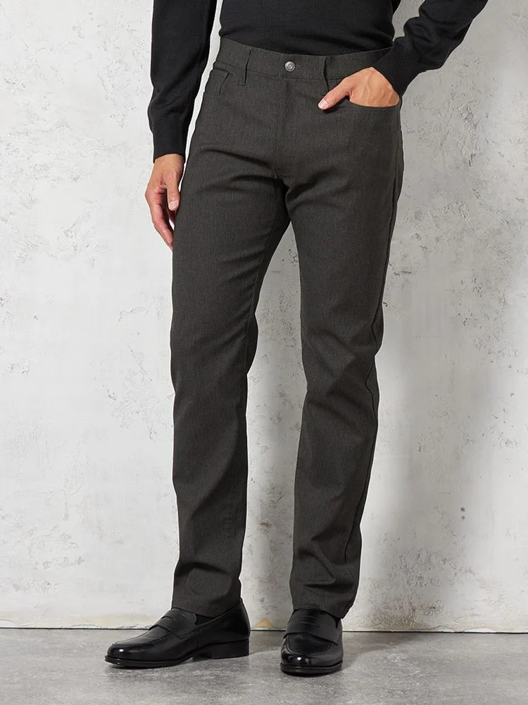 【ストレッチ】ファイブポケットパンツカジュアルパンツ無地リッケンバッカー秋冬