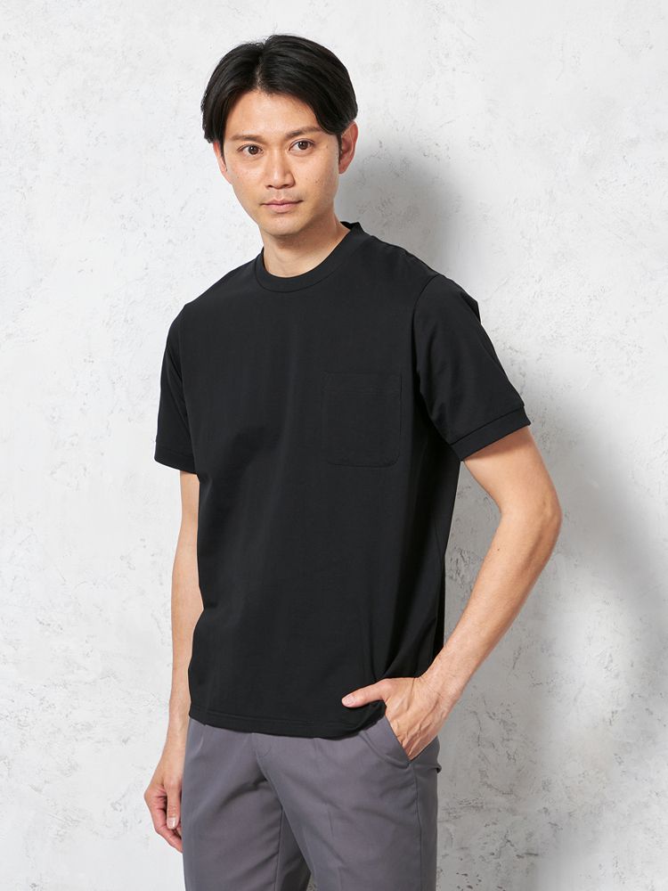 【冷感】半袖スロープネックTシャツカジュアルインナー無地TOKYORUN春夏